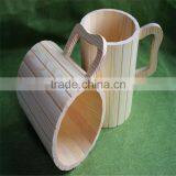 Unfinished Pine Wooden Kids Drinking Cups With Handle thumbnail-6