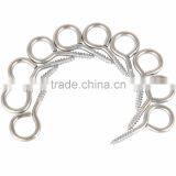 Silver Color Zinc Plated Metal Cup Hooks Eye Shape Screw Hooks Self-tapping Screws Hooks Ring thumbnail-1