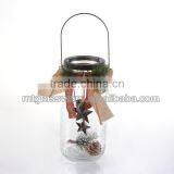 2015 Machine Blowin Christmas Holiday Glass Mason Jar Candle Holders Cheap With Pinecone thumbnail-1