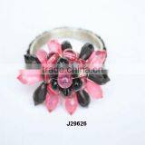 Napkin Ring in Glass Flower Beads on Metal Ring Can be in Any Colour thumbnail-1