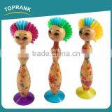 Toprank Good Feedback Eco-friendly Cartoon Lady Plastic Cup Pan Brush Kitchen Pan Washing Brush thumbnail-1