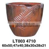 East Asia Brown Modern Pattern Outdoor Glazed Planter For Wholesalers thumbnail-1