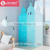 New Design Castle Shape Room Divider Mdf Wood With Carving Flower 3 Panel ROOM DIVIDER