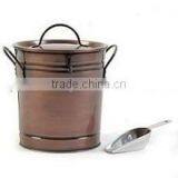 Unique Design Copper Brush Vintage Pet Food Zinc Collector/Metal Scoop Ice Bucket/Laundry Powder Storage Box thumbnail-1