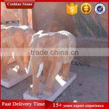 Garden Small Red Elephant Hand-carved Marble Statue thumbnail-2