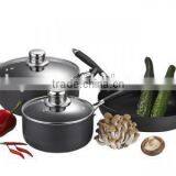 5pcs Stainless Steel Handle Pressed Aluminum Nonstick Cookware Set