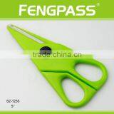 S2-1233 5" 2CR13 Stainless Steel ABS Plastic Handle Paper Cutting Stationery / Children Scissors thumbnail-1