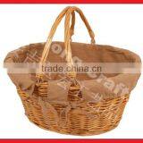 Small Split Willow Shopping Basket With Handles thumbnail-3