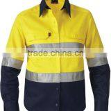 Long Sleeve High Vis Reflective Cotton Shirts for Work Mens Shirts thumbnail-1