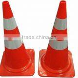 High Quality 50CM/75CM/100CM PE Reflective Traffic Cone With Rubber Base thumbnail-1