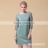 2015 New Causal 100% Cotton Three Quarter Sleeve Latest Casual Gaon Dress thumbnail-2