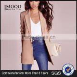 MGOO Foshan Manufacturer Custom Women Blazer Supplier Longline Blazers Oversized Loose Style No Buttons Jackets thumbnail-1