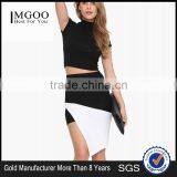 MGOO Top Sale Imported Women Magic Wrap Skirts For Women Office White Black Contrast Fashion Skirts 15145A185 thumbnail-1