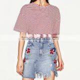 Runwaylover 131 Ladies 2017 Fashion High Waist Embroidery Denim Skirt thumbnail-2