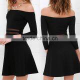 Ladies Hot Sale Cotton off Shoulder Dress thumbnail-1