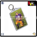 Blank Acrylic Rectangle Photo Keychains Insert Picture & Logo Keyrings Luggage tag 2"x 1.25" -Free Shipping