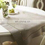 100% Pure Linen Hemstitched Table Runner in Natural Color for Wholesale