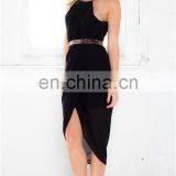 Dress Online Shopping Women Twist And Wrap Dress in Black thumbnail-2