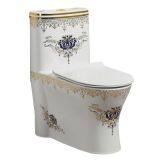 Bathroom cheap golden ceramic bowl hot selling one piece toilet