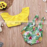 Newbrorn Baby 2pcs Set Baby Girl cute tops +  pineapple flower print shorts Outfit for 0-2years