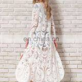 Сексуальный прозрачный триквартерный кимоно-карддиган большого размера для женщин. Верхняя одежда для пляжа, блузки, рубашки, ленточный палео