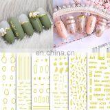 JOYFUL 354-359 Gold English Letter Words 3D Adhesive Japanese Simple All-match DIY Nail Beauty Decals Stickers thumbnail-2