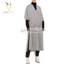 Светло-серый длинный женский свитер-платье из хлопка и cashmere thumbnail-1