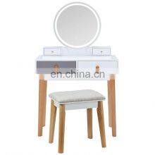 Vanity With Led Light Makeup Mirror Table Dressing Desk With 4 Drawers for Bedroom thumbnail-2