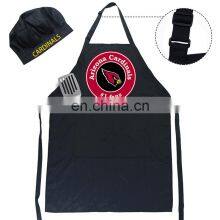 Wholesale Custom Made Logo Printing Adjustable Polyester Durable Kitchen Apron For Cook With Pockets and Hats