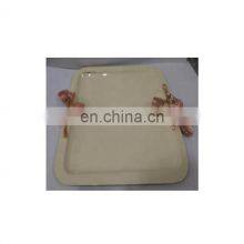 White Enamel Tray With Metal Copper Handle