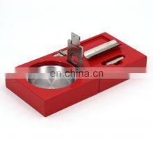 Made in China Red Lacquered Promotion Ashtray Wholesale Custom Made Wooden Cigar Ashtray thumbnail-1