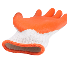 Labor protective smooth flat latex finish cotton knitted gloves