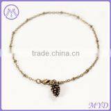 Fashion Jewelry Gold Plated Color Enamel Cherry Banana Fruit Charms Chain Girls Anklet thumbnail-6