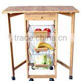 Bamboo Kitchen Hand Trolley thumbnail-1