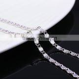 Yiwu Wholesale Fashion Jewelry Rhodium Plated Flat Chain Beautiful Necklace thumbnail-3