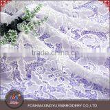China Supplier Beautiful Flower Chemical Water Soluble Laser Lace Embroidery Fabric thumbnail-4