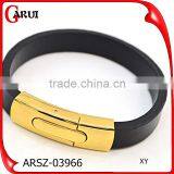 2016 New Fashion Customize Genuine Leather Bracelet For Man Magnetic Punk Bracelet thumbnail-1