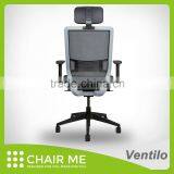 Ventilo Black Medium Back Seat Slide and Adjustable Armrest and Nylon Base Mesh Chair thumbnail-4