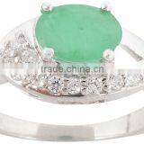 Elegant Emerald 925 Silver Ring-Earring Set thumbnail-2