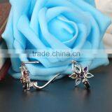 925 Sterling Silver Muilti Color Clip on Earring A Quality Clear Genuine Tourmaline thumbnail-4