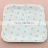 China Wholesale Fancy Dotted 7 Inch Square Paper Plates thumbnail-3
