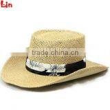 black straw cowboy hat