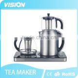 8993T-H3 Electric Tempered Glass Tea Maker Set With Turkish Kettle thumbnail-1