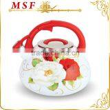 Flower Pattern Decal Exterior Enamel Whistling Kettle thumbnail-1