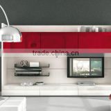 Wall Unit Modern Design Red Glass