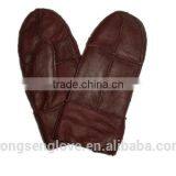 HS143 NEW! Brown Men's 100% REAL SHEEPSKIN SHEARLING NICE & WARM REAL LEATHER Glove& Mitts thumbnail-5