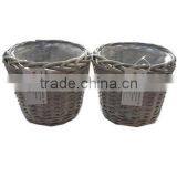 2 Pcs Cheap Round Wicker Flower Pots thumbnail-1