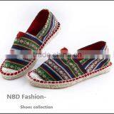 National style Cotton/Hemp casual close shoes