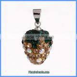 Wholesale 3D Colorful Rhinestone Strawberry Dangle Charms For Jewelry Making CPP-SB001F thumbnail-1