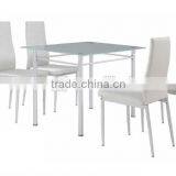 1+4 Glass & Metal Dining Table Set thumbnail-2